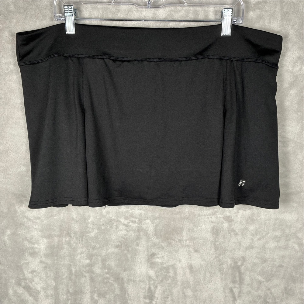 Avia Black Active Skort Women XL Tennis Golf Athletic Skirt with Built-in Shorts